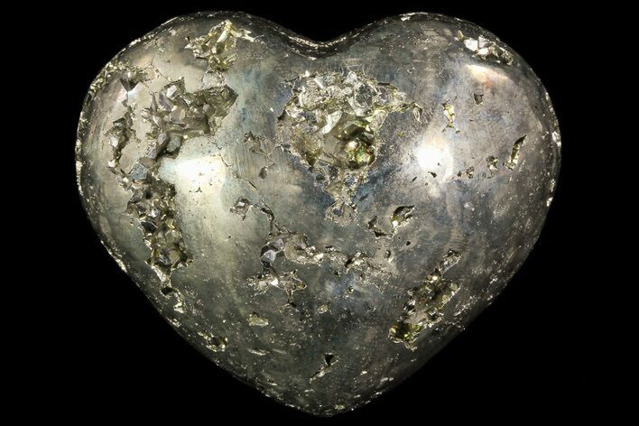 Polished Pyrite Heart - Peru #66486